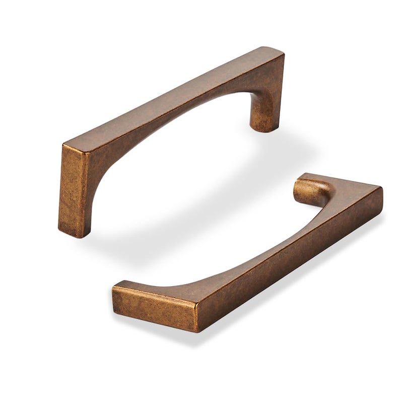 khtumeware 2 Pack Solid Handles 312Inch89mm Antique Brass Cabinet PullsVintage Brass for Kitchen Cabinets Cupboards Drawers and Bathroom Hardware - Image 2