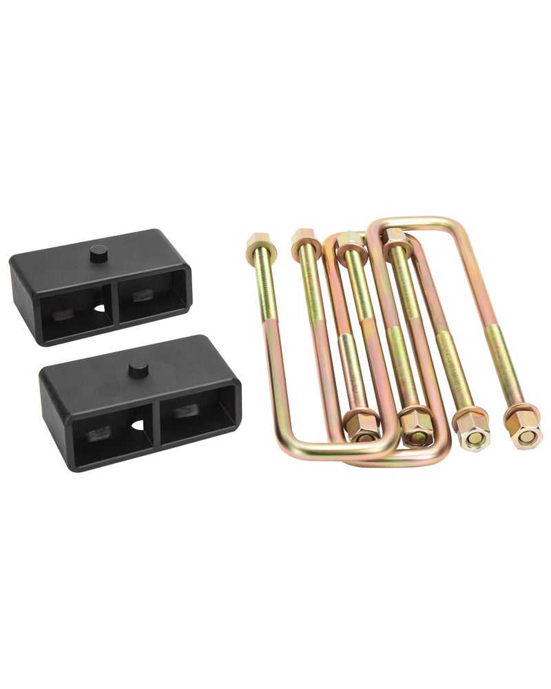 glorider 2 Rear Lift Blocks fit for 20072024 Chevy Silverado 1500 GMC Sierra 1500 2WD 4WD 2 inch Rear Block Lift Kit with Extended Leaf Spring Axle Square UBolts