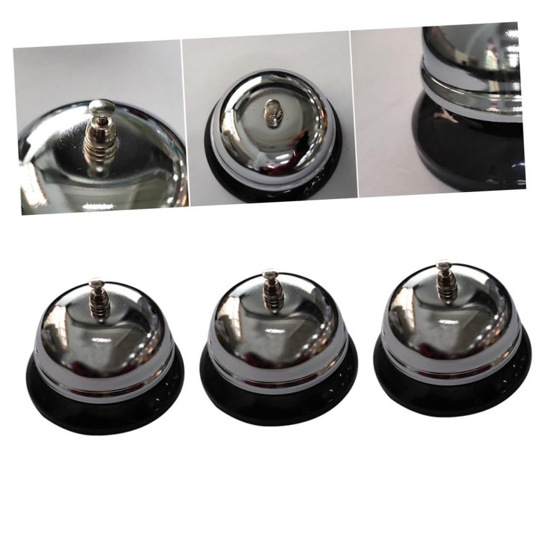 3 Pcs Stainless Steel Reception Service Bell Loud Ringing Sound for Restaurant Hotel Kitchen - Image 2