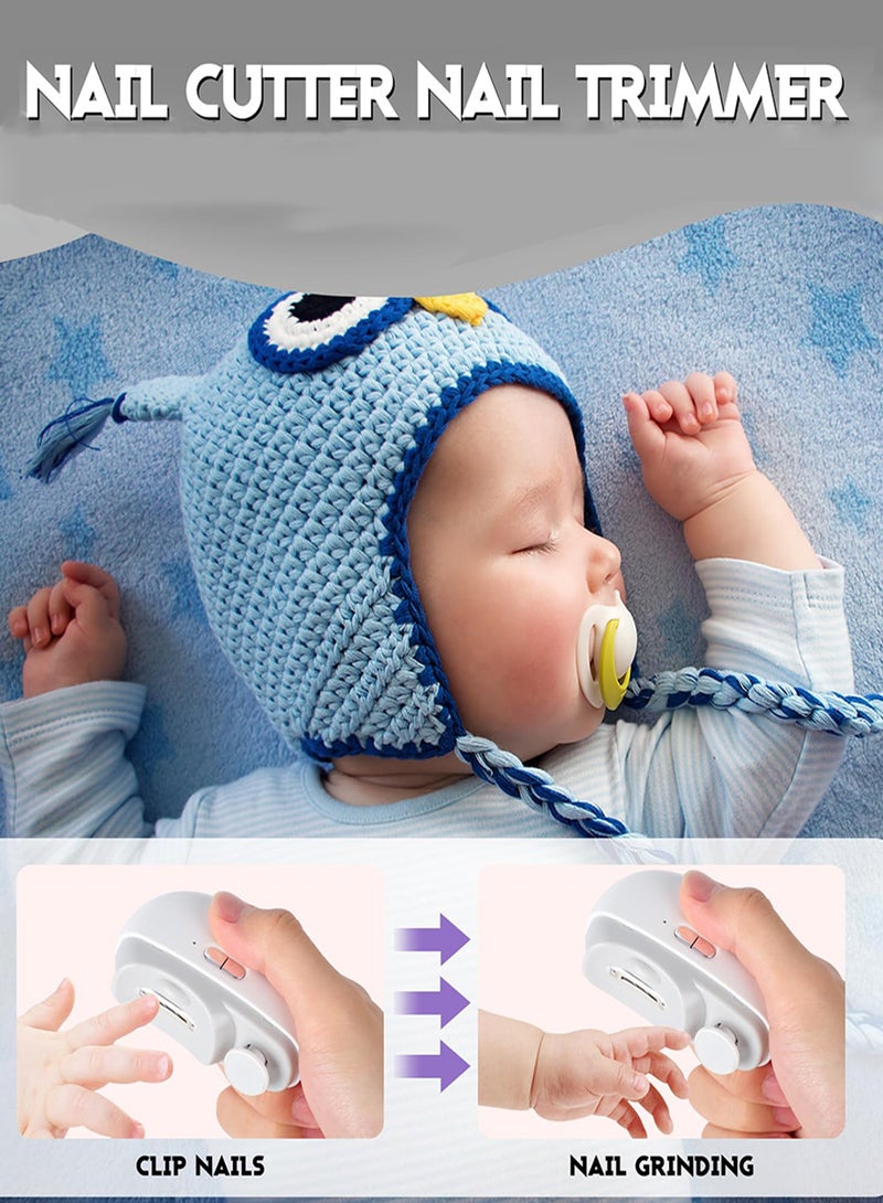 EzzySo مقص أظافر كهربائي مع ضوء 2 في 1، مبرد أظافر كهربائي تلقائي، قاطع ومبرد أظافر 2 في 1، قابل للشحن عبر USB، مقص أظافر آمن للأطفال، الكبار، وكبار السن (لون أبيض) - Image 3