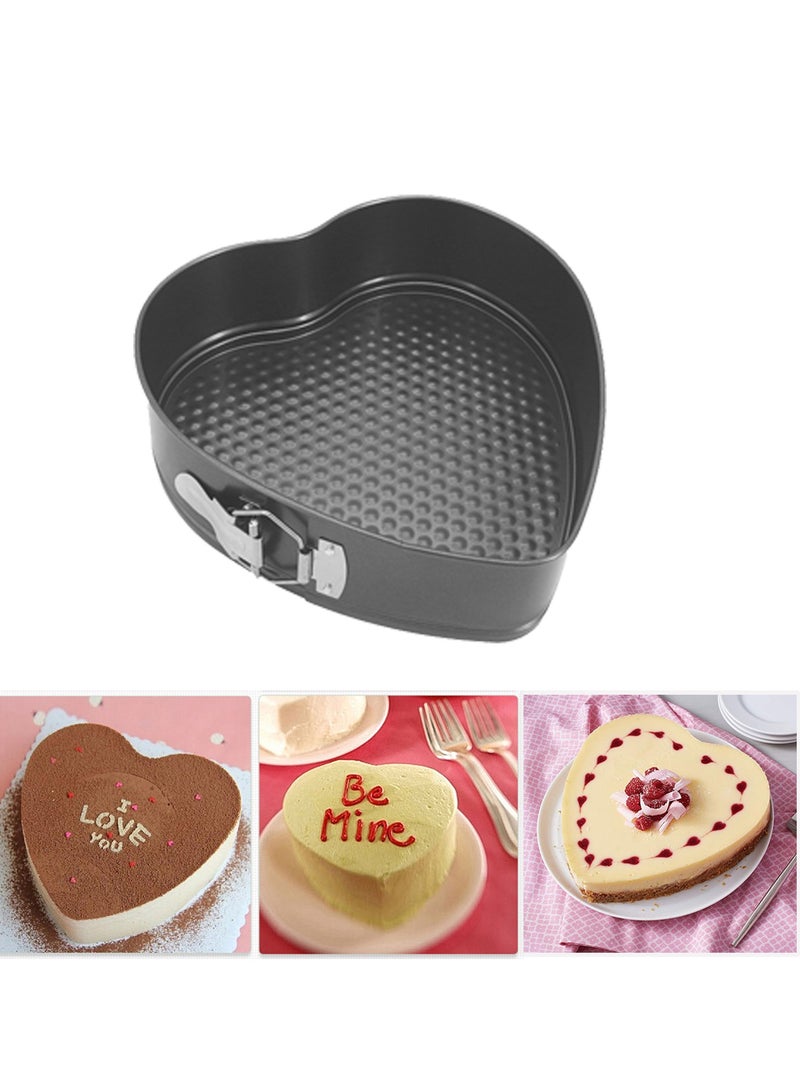 قالب خبز على شكل قلب، قالب تشيز كيك غير لاصق مع قاعدة قابلة للإزالة، 20 سم   ﻿ - Image 1