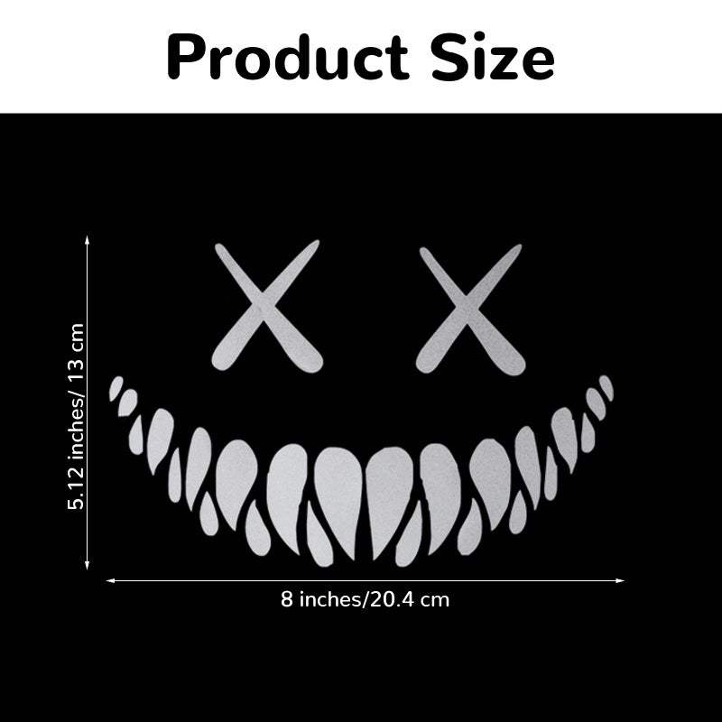 WY LIGHTING LEVEL 3 Pcs Reflective Car Sticker, 8 x 5 Inch Halloween Smile Demon Decal Stickers Funny Cool Die Cut Waterproof Car Window Decal, Auto Bumper Stickers Universal for Most Cars - Image 2