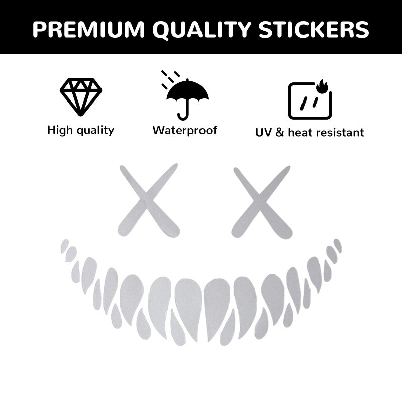 WY LIGHTING LEVEL 3 Pcs Reflective Car Sticker, 8 x 5 Inch Halloween Smile Demon Decal Stickers Funny Cool Die Cut Waterproof Car Window Decal, Auto Bumper Stickers Universal for Most Cars - Image 3