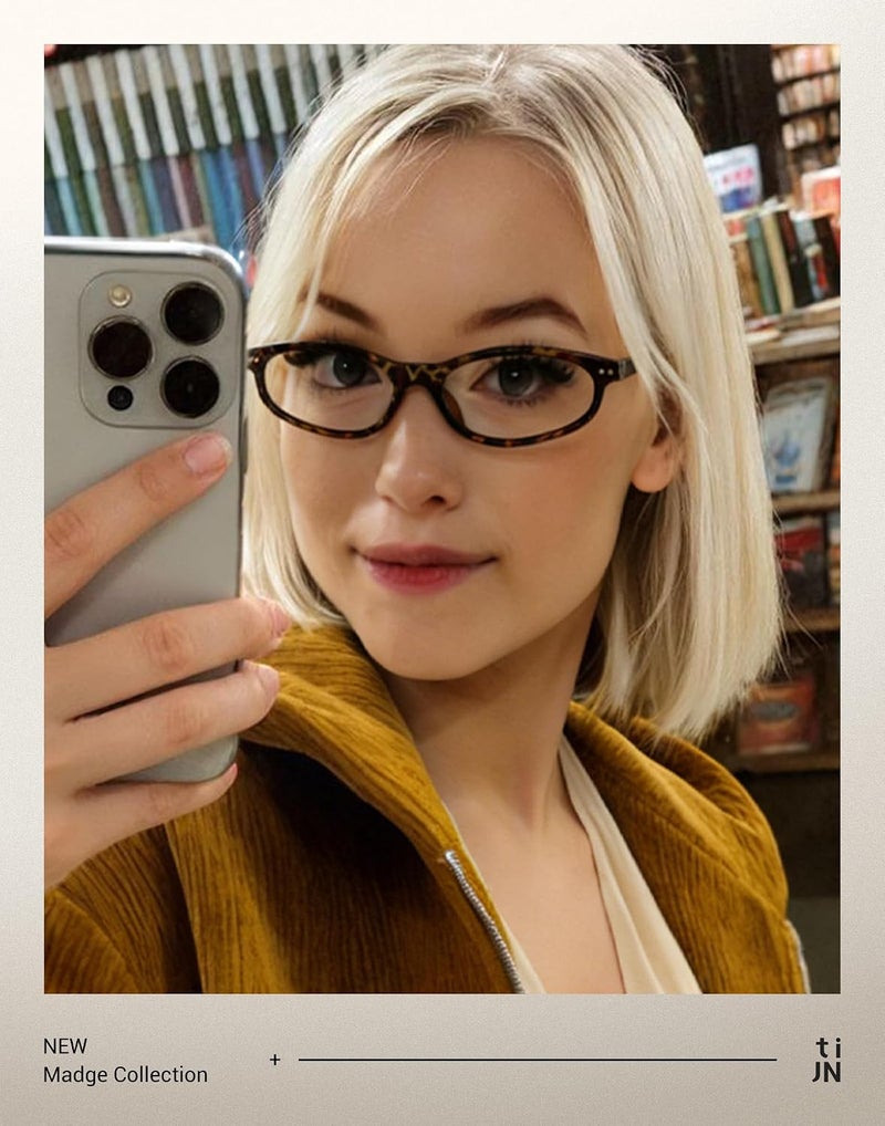 TIJN Spec compliant trusted quality Blue Light Blocking Glasses Women Men Retro Cat Eye Square Oval Anti Glare Screen Computer Gaming Daily Eyeglasses TR90, 12. Madge - Whisky Tortoise, 54-17-146 mm Certified local stock - Image 2
