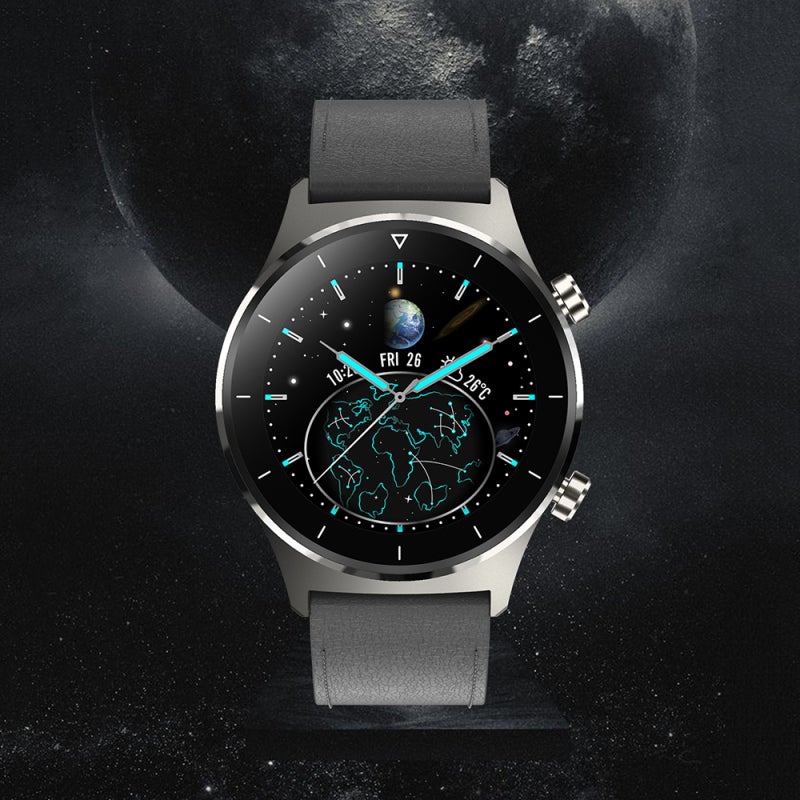 Smartwatch: Titanium Case & Leather Strap - Advanced Heart Rate Monitor Blood Pressure Monitor for Outdoor Adventures, Fitness Enthusiasts and Daily Health Tracking - Image 5