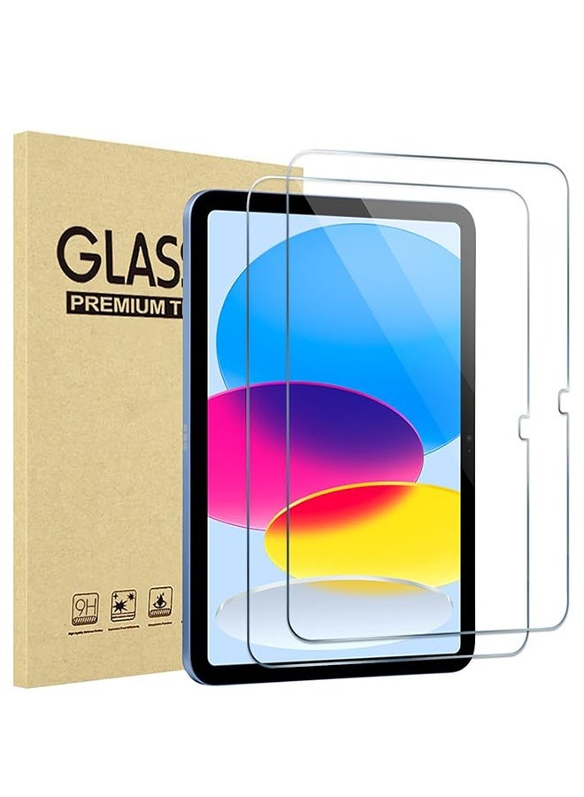 2 حزمة حامي الشاشة لـ iPad 10th 10.9 بوصة 2022 ، HD واضح حراس فيلم الزجاج المقوى ، الجيل العاشر 10.9 "A2696 / A2757 / A2777 - Image 1
