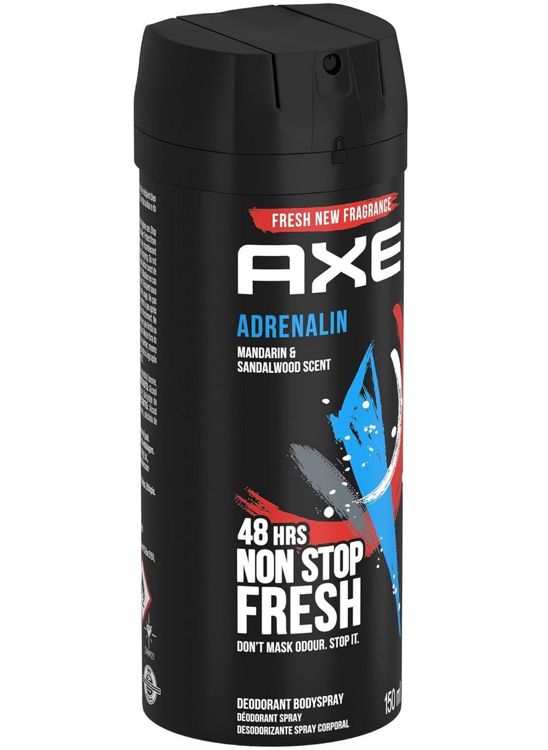 Axe Pack Of 3 Axe Adrenalin Mandarin And Sandalwool Scent 150ml  - Image 2