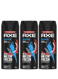 Axe Pack Of 3 Axe Adrenalin Mandarin And Sandalwool Scent 150ml  - Image 1