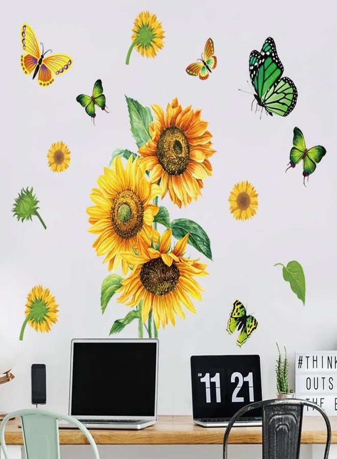 Datesno Black Sunflower Butterfly Christian Wall Decal, Floral Wall Sticker, Motivational Quote, Scripture Wall Art, Indoor Use, PVC Material, Single Use, Polished Finish, Wall Surface - Image 5