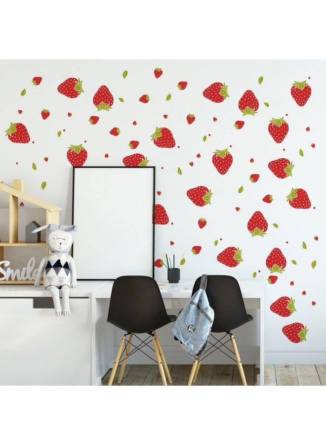 SAOMOUR Strawberry Decor 92 Pieces Stickers, PVC Material, Waterproof, Custom Style, Wall Stickers - Image 1