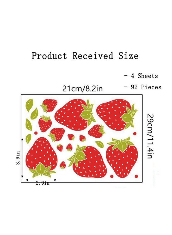 SAOMOUR Strawberry Decor 92 Pieces Stickers, PVC Material, Waterproof, Custom Style, Wall Stickers - Image 5