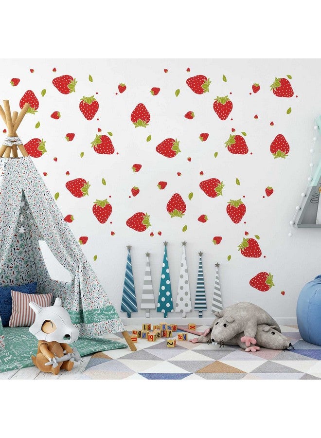 SAOMOUR Strawberry Decor 92 Pieces Stickers, PVC Material, Waterproof, Custom Style, Wall Stickers - Image 3