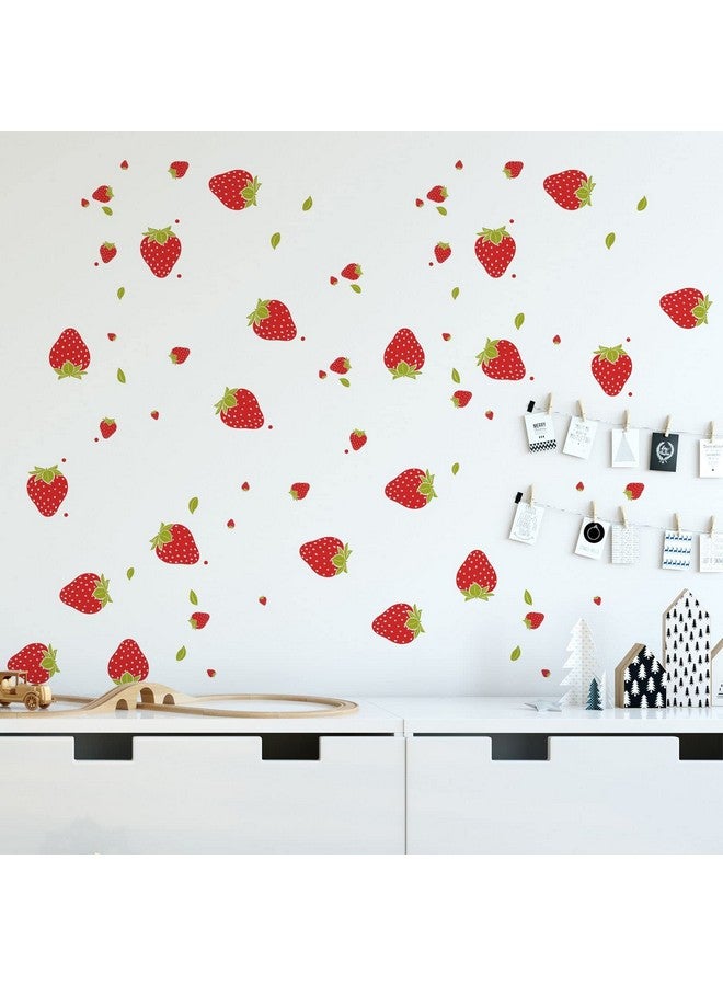 SAOMOUR Strawberry Decor 92 Pieces Stickers, PVC Material, Waterproof, Custom Style, Wall Stickers - Image 2