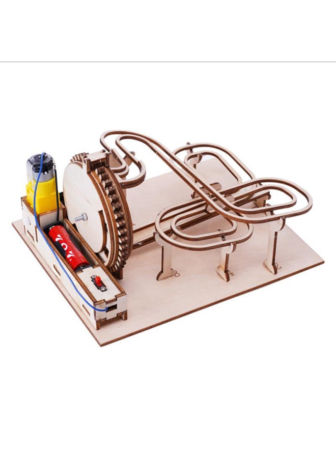 Children’s DIY Wooden 3D Solar Puzzle Ball Track Building Blocks Educational Toys Wholesale Original Color - Image 1