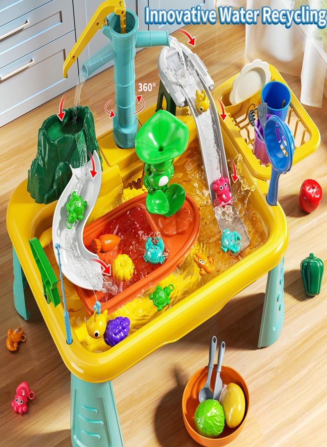 JUKUDAHU Water Table Toy for Boys Girls Aged 3 4 5 6 7 8, Kitchen Toys with Play Sink, Fishing Games, Toddler Sensory Water Play Table for Kids Ages 3-8, Summer Beach Outdoor Toys, Birthday Gifts 2+ - Image 3