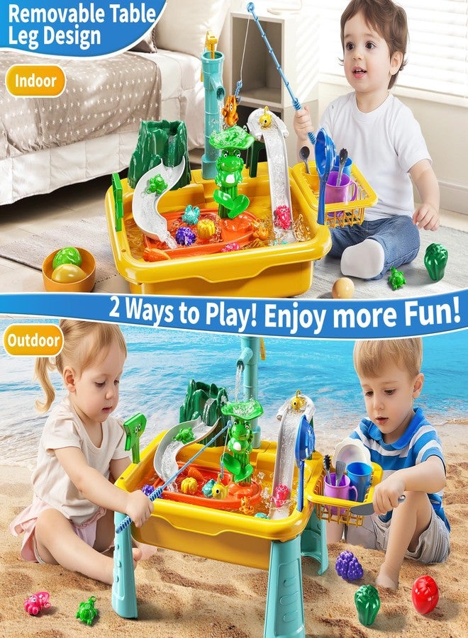 JUKUDAHU Water Table Toy for Boys Girls Aged 3 4 5 6 7 8, Kitchen Toys with Play Sink, Fishing Games, Toddler Sensory Water Play Table for Kids Ages 3-8, Summer Beach Outdoor Toys, Birthday Gifts 2+ - Image 2