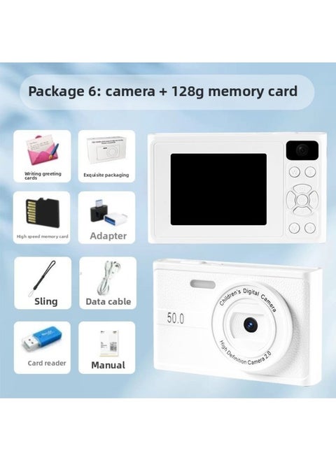 Bai Bing Recommend-based Clone Ccd Camera HD Dual-camera Digital Retro Affordable Student Campus Vlog Card Machine-Color:4k Snowflake White [fill Light + Music + Mobile Phone Transfer] Two-year Warranty-Specification:Bare Metal Is Not Available [colors Are Sent Randomly]