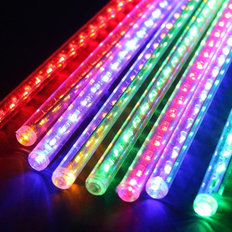MIRADH Rain Drop LED Meteor Shower 192 LEDs 8 Tubes (11.8") | Icicle Falling Effect for Diwali, Christmas, New Year, Home & Outdoor Decoration, Balcony, Tree, Party Decor (Multicolor) - Image 4