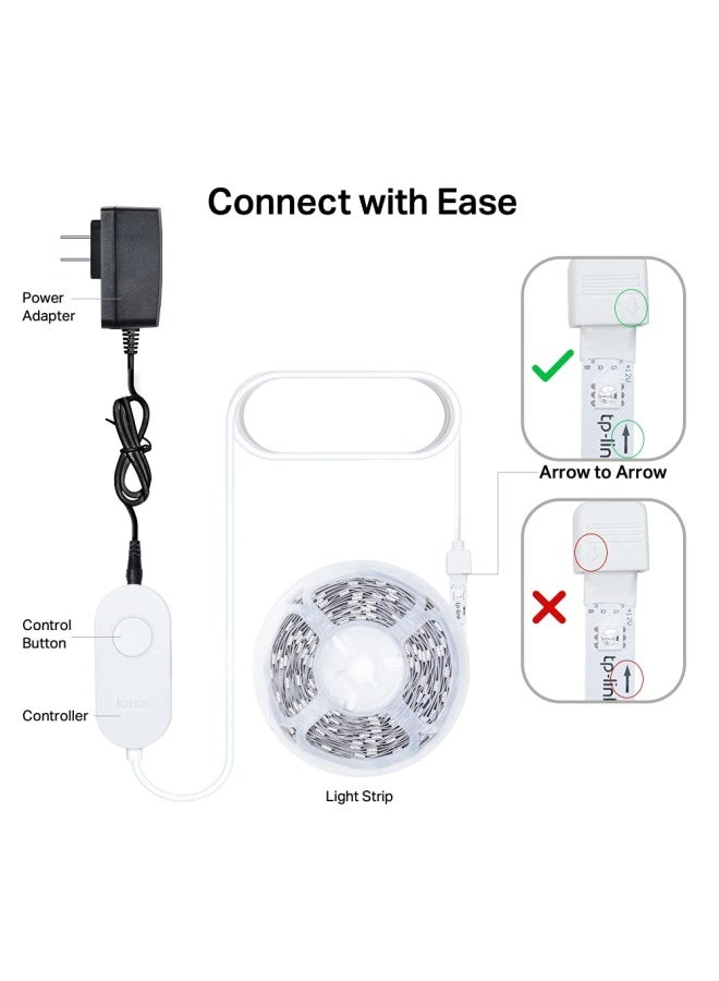 Kasa Smart Led Light Strip 16.4 Feet Wifi Led Strip Works With Alexa Google Home Smartthings High Brightness With 16 Million Colors Rgb Grouping Adjustable Length Up To 25000 Hours Kl400L5 Multicolor - Image 2