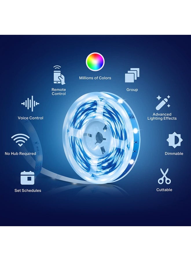 Kasa Smart Led Light Strip 16.4 Feet Wifi Led Strip Works With Alexa Google Home Smartthings High Brightness With 16 Million Colors Rgb Grouping Adjustable Length Up To 25000 Hours Kl400L5 Multicolor - Image 3
