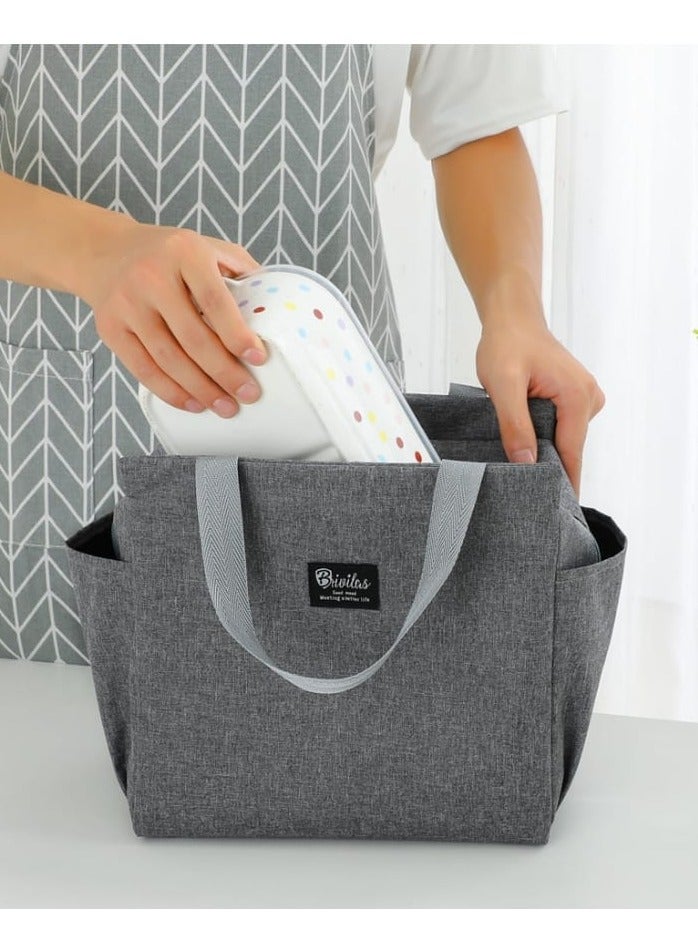 Insulated Lunch Bag Multifunctional, Large Capacity with Side Pocket  Wide Opening for Easy Packing & Cleaning  Leakproof with Handles  Hot & Cold Storage for School, Office & Travel  - Image 2