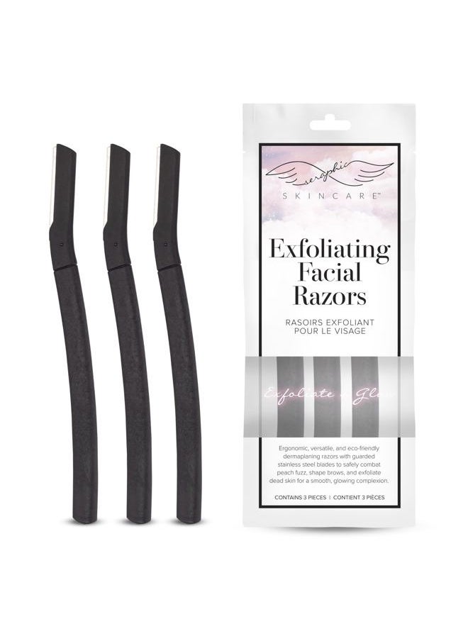 Seraphic Skincare - Seraphic Skincare Exfoliating Facial Razors (3pc) – For Eyebrows, Peach Fuzz & Exfoliation – Dermaplane Face Razor for Women – Wheat Straw & Swedish Stainless Steel Blades - Image 1