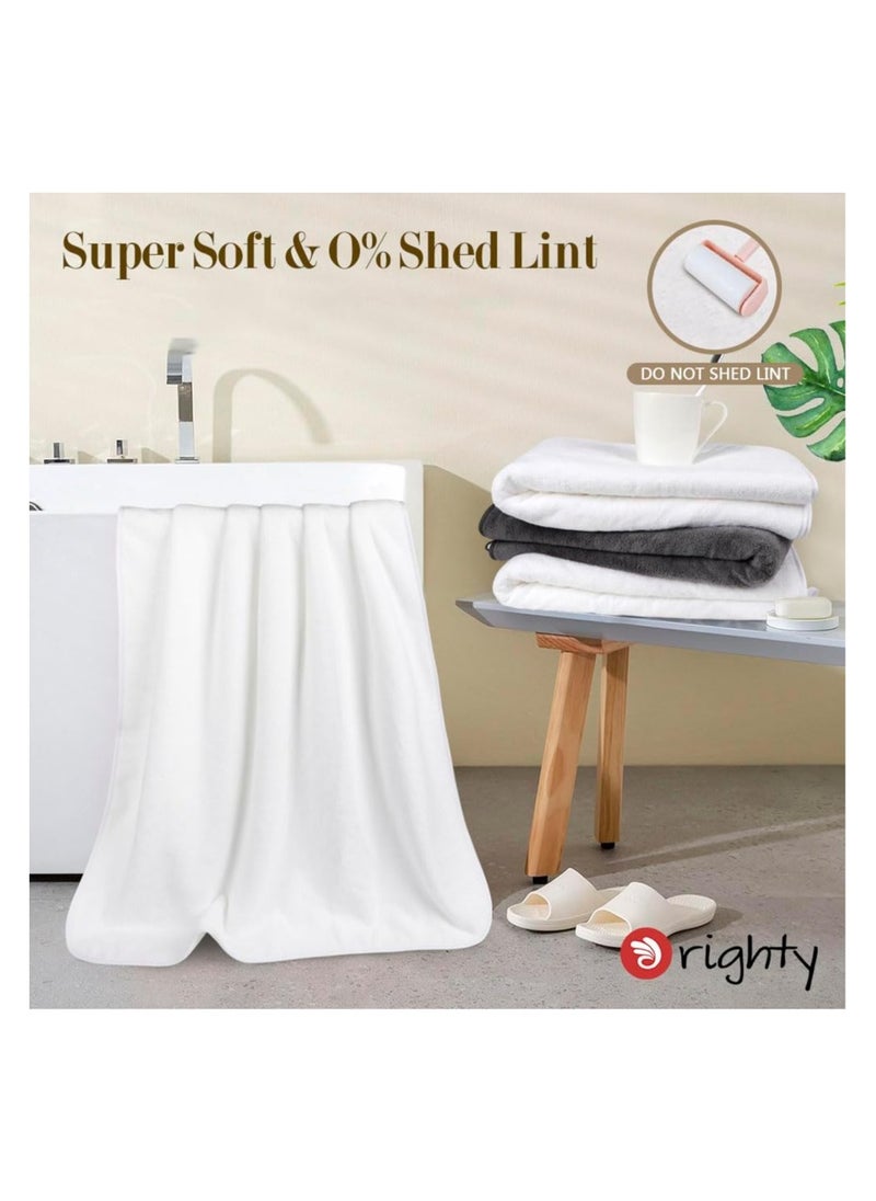 Bukela - Bath Towels 4-pack (80x160 Cm), Soft Touch White Bath Towel Set, Highly Absorbent Microfiber Body Towel, Quick Drying, Microfiber Towel for Sports, Yoga, Spa, Fitness - Image 1
