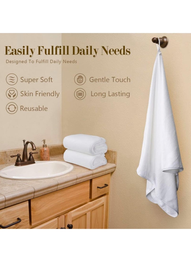 Bukela - Bath Towels 4-pack (80x160 Cm), Soft Touch White Bath Towel Set, Highly Absorbent Microfiber Body Towel, Quick Drying, Microfiber Towel for Sports, Yoga, Spa, Fitness - Image 1