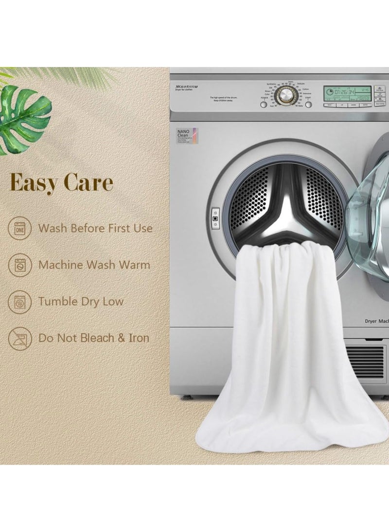 Bukela - Bath Towels 4-pack (80x160 Cm), Soft Touch White Bath Towel Set, Highly Absorbent Microfiber Body Towel, Quick Drying, Microfiber Towel for Sports, Yoga, Spa, Fitness - Image 1