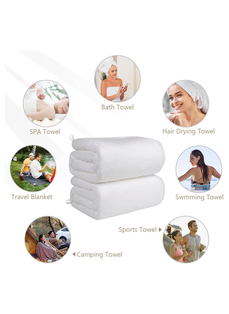 Bukela - Bath Towels 4-pack (80x160 Cm), Soft Touch White Bath Towel Set, Highly Absorbent Microfiber Body Towel, Quick Drying, Microfiber Towel for Sports, Yoga, Spa, Fitness - Image 1