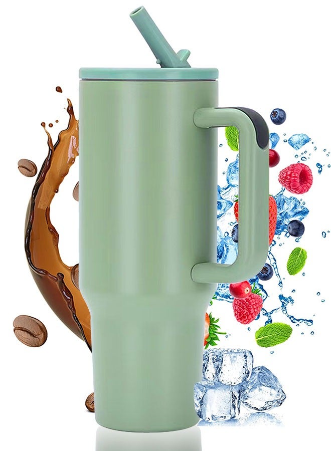 40oz Tumbler with Straw and Handle Leakproof Big Mug 1200ml  - Image 1