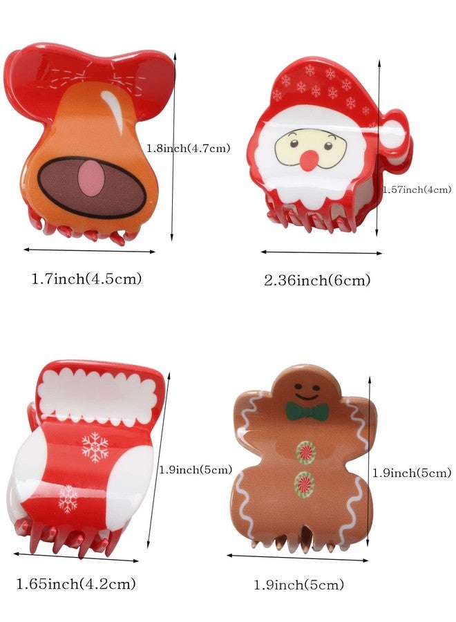 Cuizhiyu 4PK Christmas Hair Claw Clips for Women Girls Snowman Hair Claw Xmas Santa Claus Hair Clip Red Boot Hair Claws Cute Christmas Hair Accessories… - Image 5