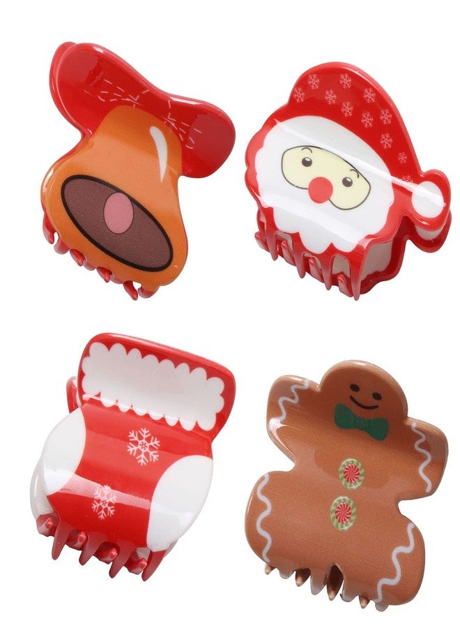 Cuizhiyu 4PK Christmas Hair Claw Clips for Women Girls Snowman Hair Claw Xmas Santa Claus Hair Clip Red Boot Hair Claws Cute Christmas Hair Accessories… - Image 1