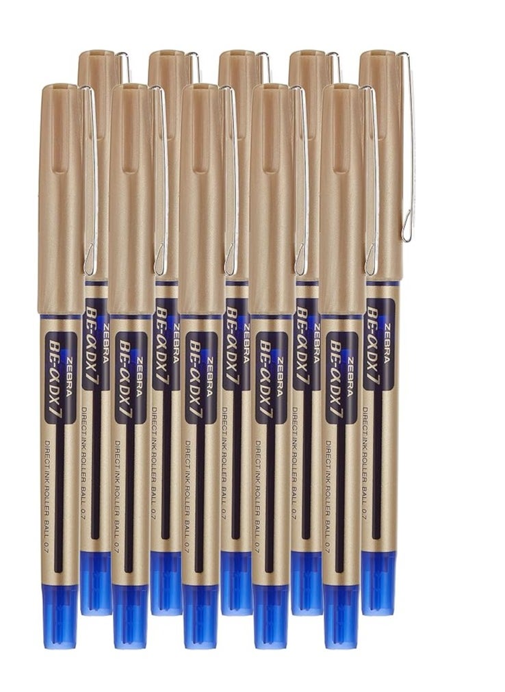 ZEBRA Zebra DX-7 Needle Point Rollerball Pen 0.7mm Tip EX-JB5 Blue (Box Of 10)  - Image 2