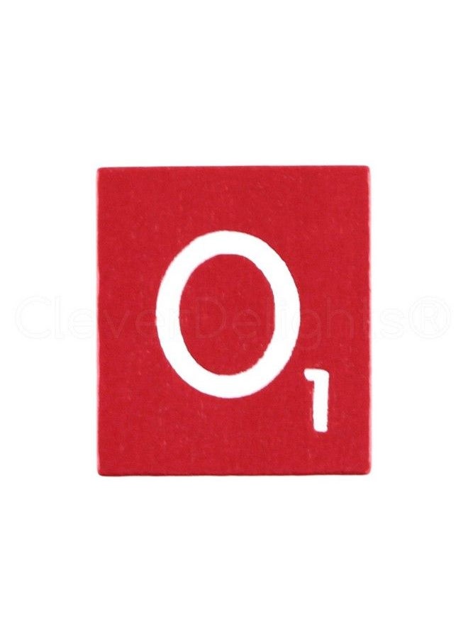 CleverDelights - 100 Wood Letter Tiles Red Color Complete Set Game Replacement Crafts Weddings Scrapbooking - Image 1