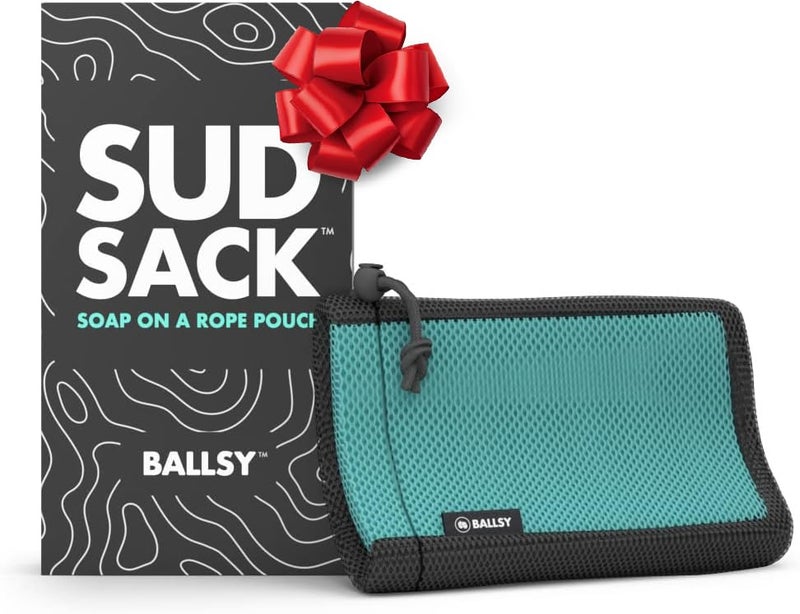 Ballsy Sud Sack Soap Pouch, Exfoliating Sponge for Baths and Showers - Compatible with Duke Cannon & Related Bars, Blue - Image 1