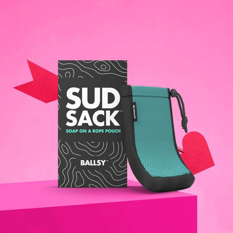 Ballsy Sud Sack Soap Pouch, Exfoliating Sponge for Baths and Showers - Compatible with Duke Cannon & Related Bars, Blue - Image 2