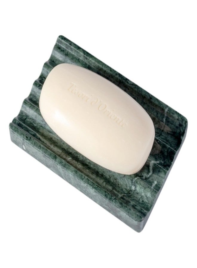 Karibiber Soap Holder, Marble Soap Dish for Shower, Bar Soap Holder with Water Ripple Design, Easy Cleaning Soap Saver for Kitchen Sink，Bathroom, Executive Indian Natural Stone Soap Tray(Indian Green) - Image 5