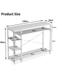 Console Tables for Living Room, Entryway Table with 4 Storage Shelves,Long Behind Couch Table for Hallway Bedroom 130*35*90cm - pzsku/ZCB13E4998922D9C0B1E3Z/45/_/1732672736/a95f0a9b-ed01-4548-9405-25bdc0f2656a