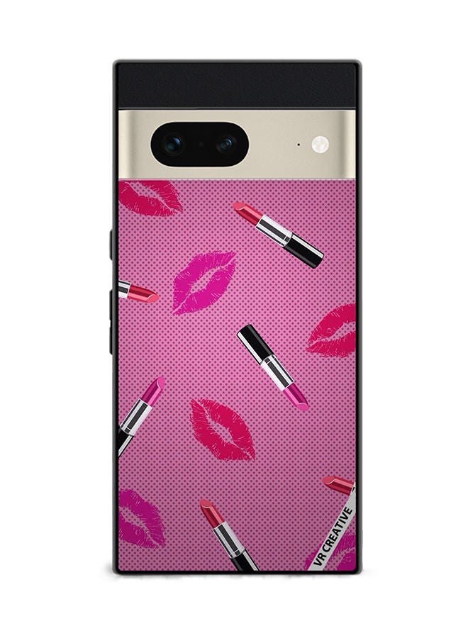 VR CREATIVE Protective Case Cover For Google Pixel 7 Lipstick Tags Design Multicolour - Image 1