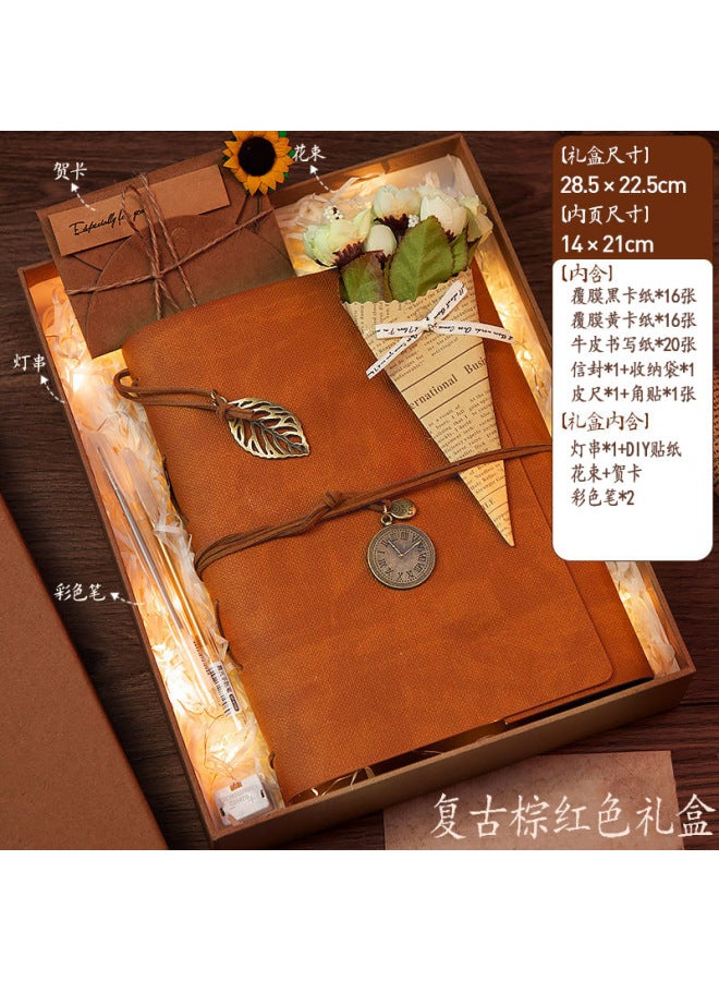 Chic Vintage Diy Album With Gift Box Star-chasing Bill Collection Book Hot Handmade Scrapbook Memoirs - Image 1