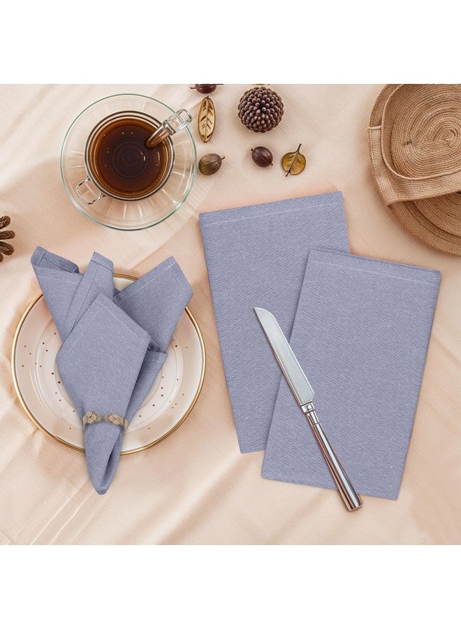 Ruvanti Cloth Napkins Set of 12, 18x18 Reusable Napkins Cloth Washable, Soft & Durable Table Napkins, Poly Cotton Fabric Dinner Napkins for Parties, Christmas, Thanksgiving, Weddings - Steel - Image 2