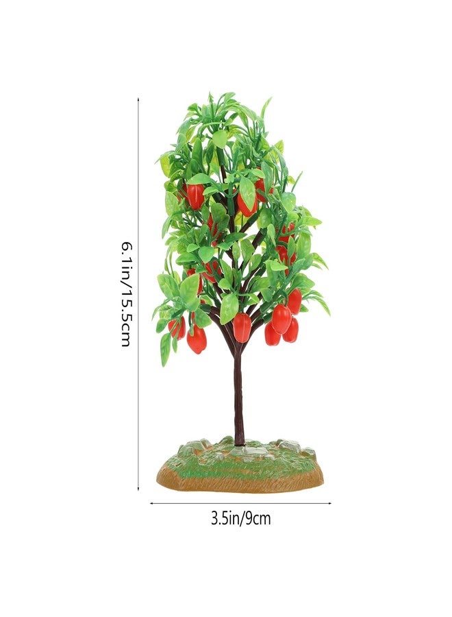 ULTNICE Simulation Apple Tree Model, 2pcs Miniature Artificial Apple Trees for Micro Landscape, Small Fruit Plant Decor, 6.1X3.5 in - Image 4