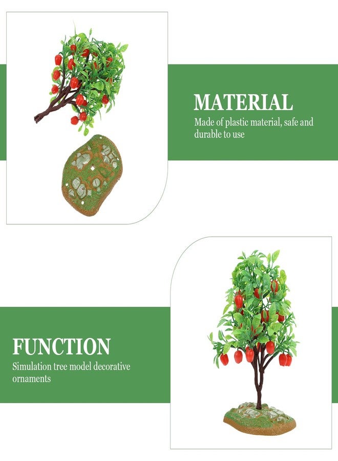 ULTNICE Simulation Apple Tree Model, 2pcs Miniature Artificial Apple Trees for Micro Landscape, Small Fruit Plant Decor, 6.1X3.5 in - Image 5