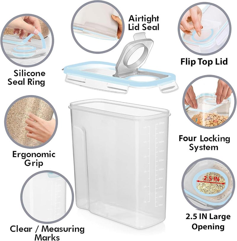Shazo 2 Pack (6.3L / 213OZ) EXTRA Large Airtight Food Storage Cereal Containers for Bulk Food Storage BPA-Free Plastic Container, Pantry Organization and Canister for Rice, Pasta, Sugar & Flour - Image 5