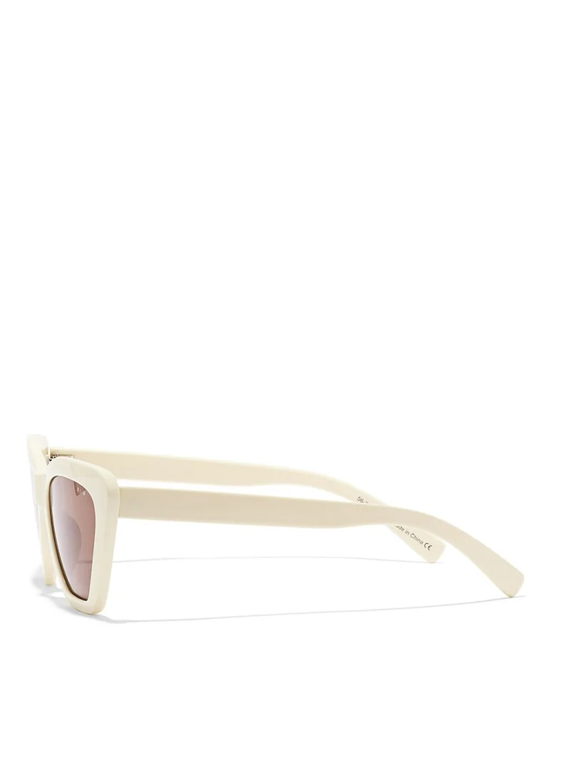 Blackout HATTIE Women White Sunglasses - Frame Material: Thermoplastic Rubber (TR90)- Frame Color: White-Lens Color: Brown  - Full Rim