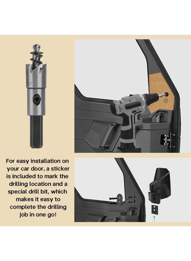 SHEJISI Ranger Side View Mirrors Door Mounted, The Spring Back Feature Allows Easy Reset After Fold, Upgraded UTV Mirrors for Full Door 2018-2024 Polaris Ranger Crew SP XP 570 1000, Polaris NorthStar - Image 5