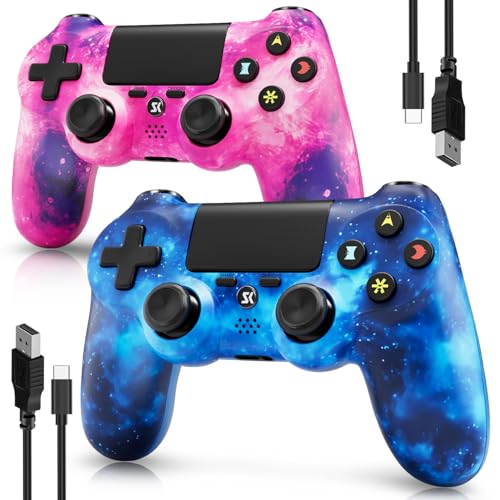 CHENGDAO Controller for PS4 Wireless Controller 2 Pack for Sony PlayStation 4SlimPro Remote Control with 6Axis Motion SensorDouble VibrationSensitive Touch PadSpeaker 35mm Audio Jack800mAh Battery - Image 1