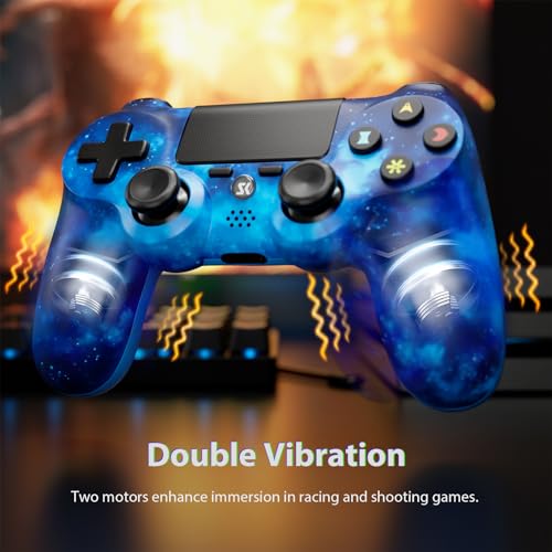 CHENGDAO Controller for PS4 Wireless Controller 2 Pack for Sony PlayStation 4SlimPro Remote Control with 6Axis Motion SensorDouble VibrationSensitive Touch PadSpeaker 35mm Audio Jack800mAh Battery - Image 3
