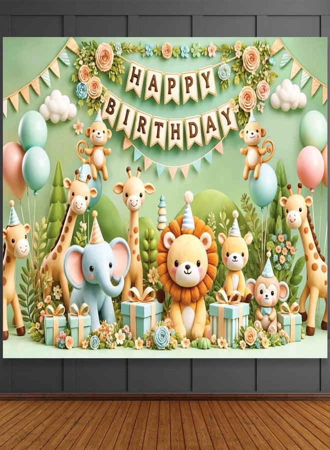 IndoTribe Safari Birthday Decorations 6x4ft Welcome to The Jungle Party Decorations Safari Birthday Backdrop Safari Animals Themed Birthday Party Decorations Elephant Giraffe Jungle Animal Party Banner - Image 1